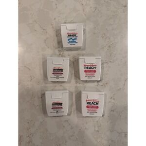 Lot of 5 Johnson & Johnson Reach Listerine Gentle Gum Care Floss 5yd Travel